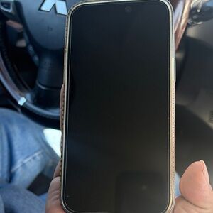 Apple Smartphone with Black Display and Gold Edges